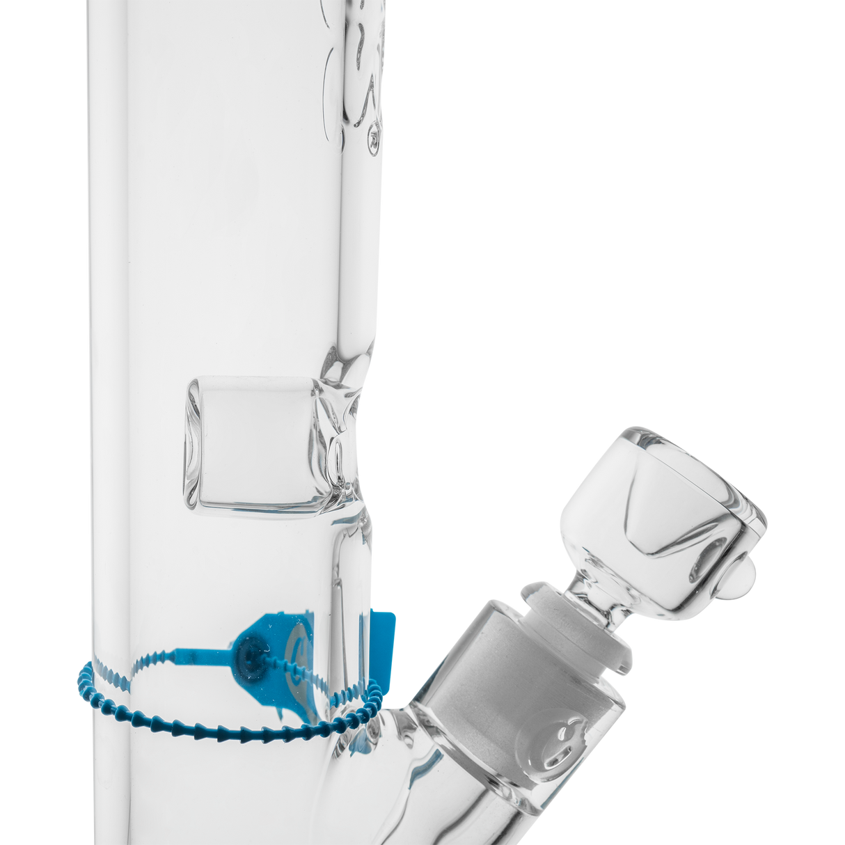 Cookies Flame Straight Bong in 7mm Borosilicate Glass with Heavy Wall Side View