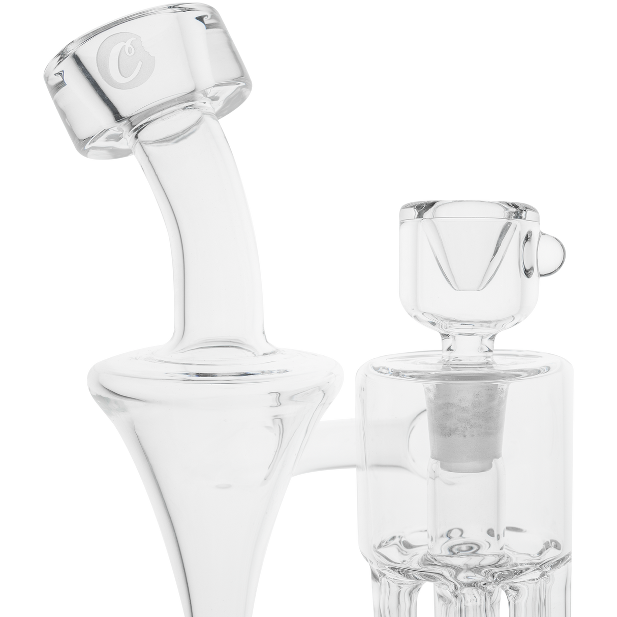 Cookies Flowcycler Dab Rig made of Borosilicate Glass with Recycler Percolator - Front View