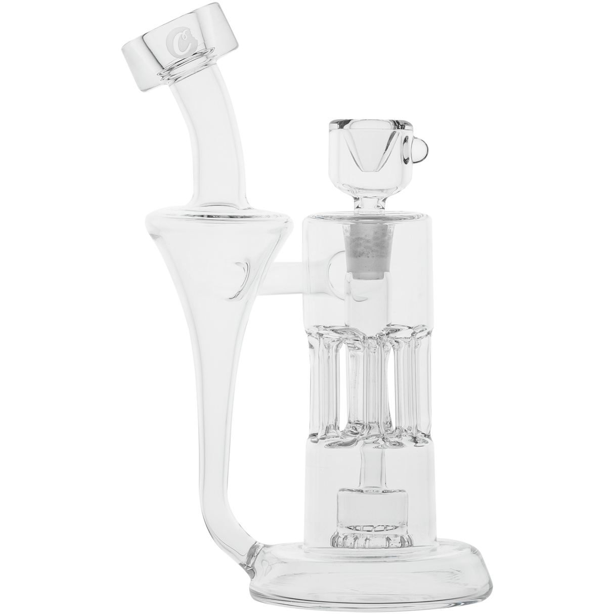 Cookies Flowcycler Dab Rig with Recycler Percolator - Borosilicate Glass - Side View