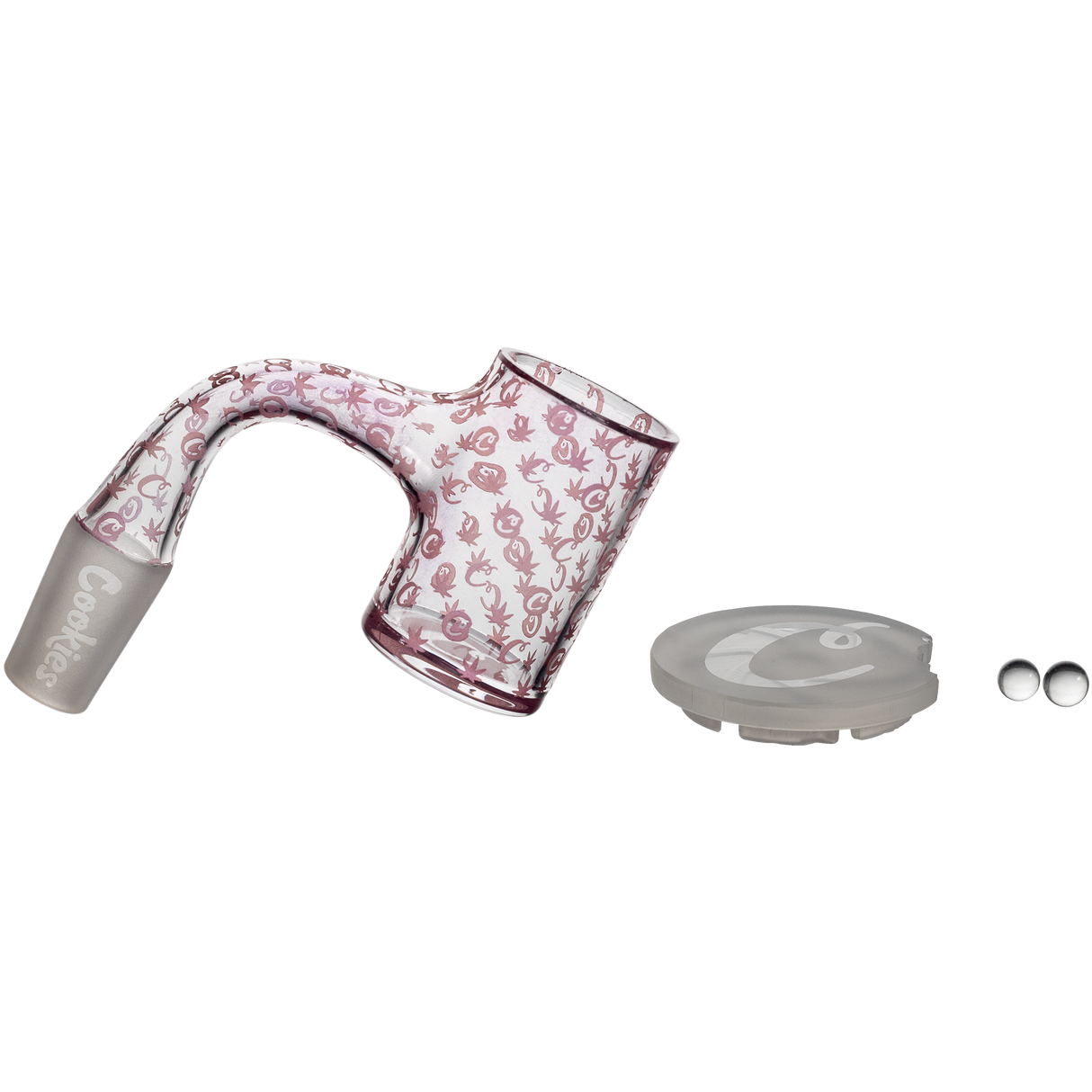 Cookies Gold Banger 25mm Quartz Side View with Logo on Seamless White Background