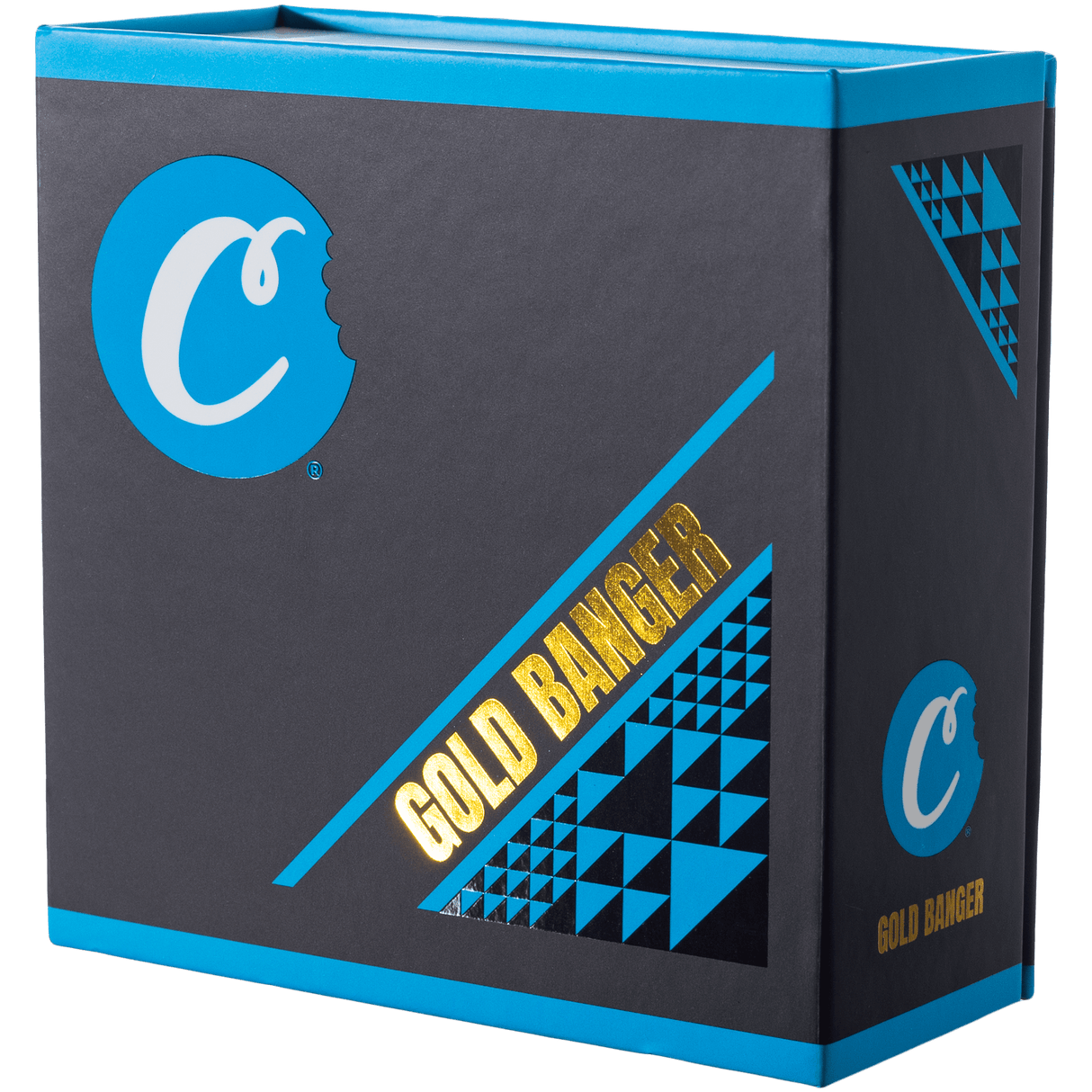 Cookies Gold Banger 30mm packaging, front view on seamless white background