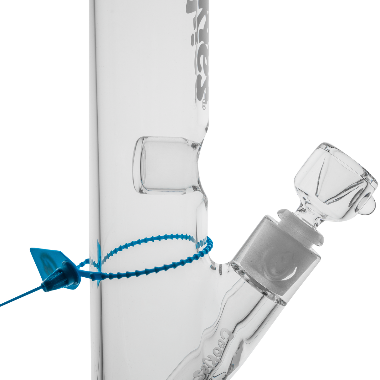 Cookies Original Straight Bong in Borosilicate Glass with Logo - Side View