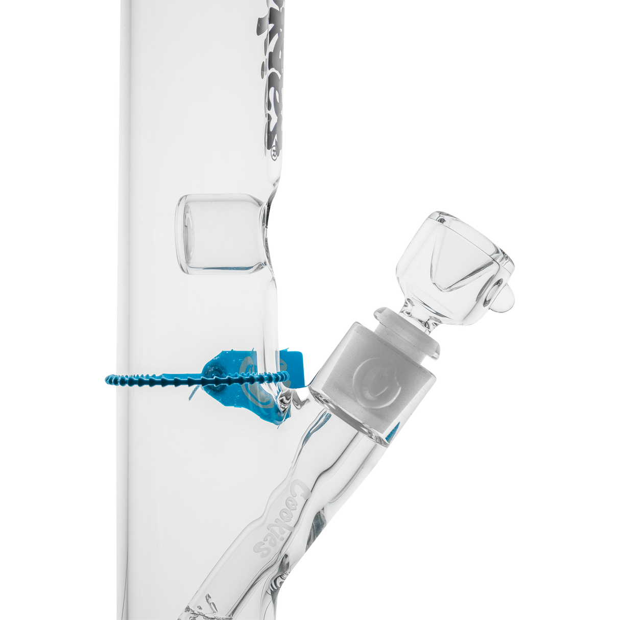 Cookies Original Straight Bong with Borosilicate Glass and Ice Catcher - Close-Up Side View