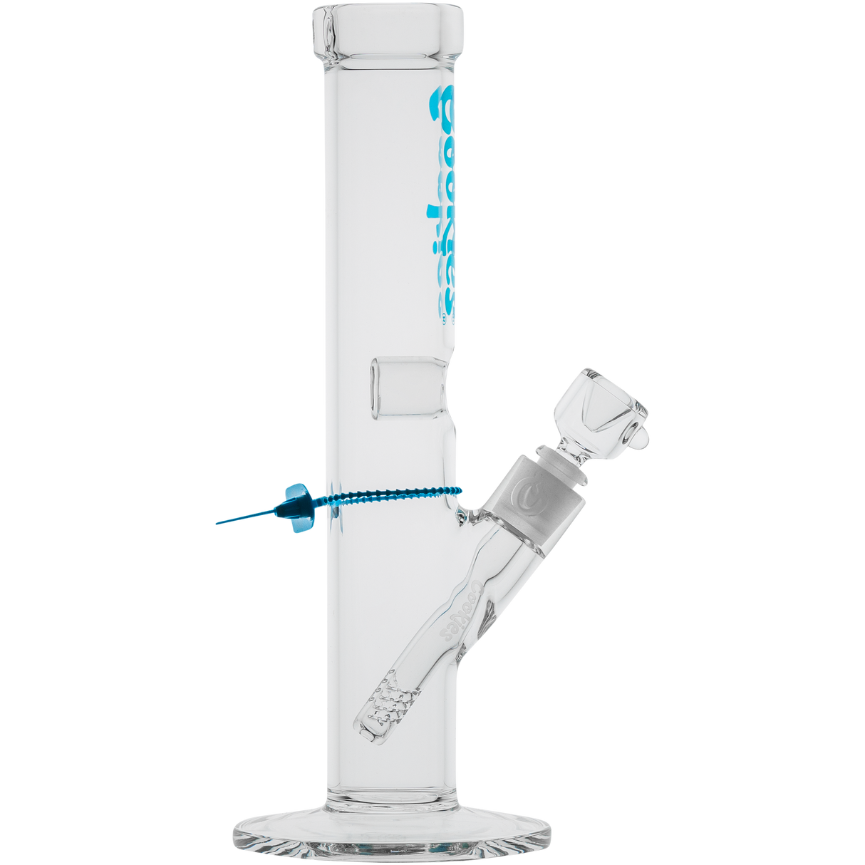 Cookies Original Straight Bong in Borosilicate Glass with Logo - Front View