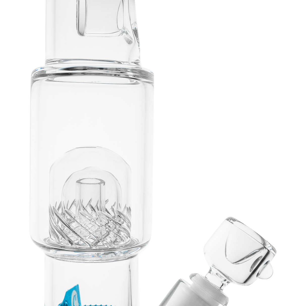 Cookies Straight 2 Da Dome Bong made of Borosilicate Glass with Clear Design - Side View