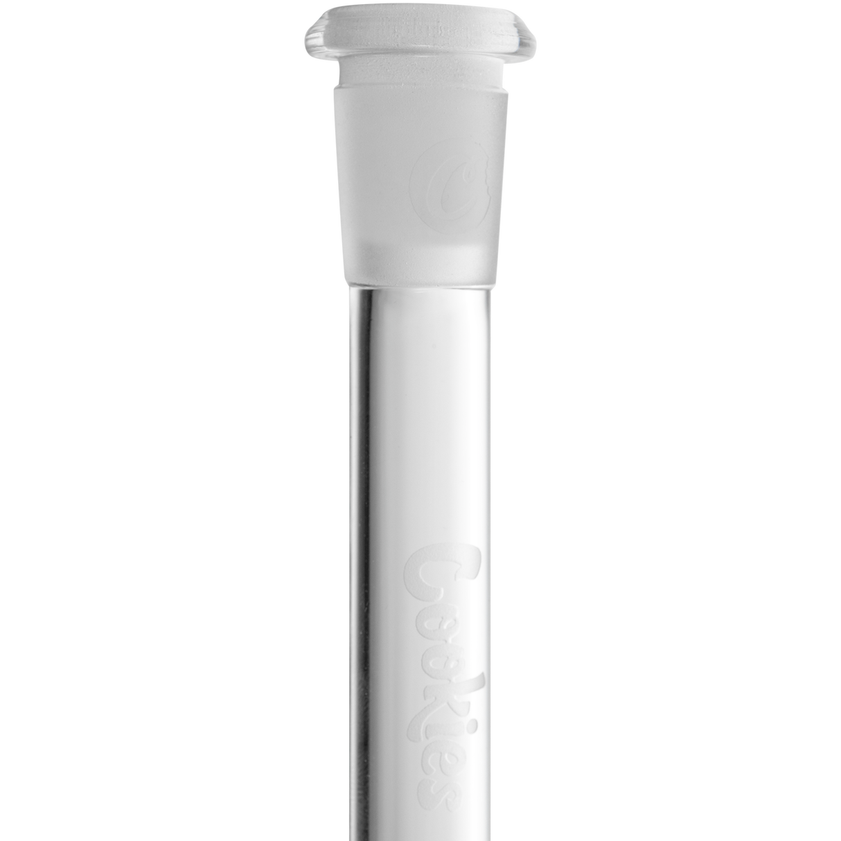 Cookies Twist Downstem 4" made of Borosilicate Glass, front view on a white background
