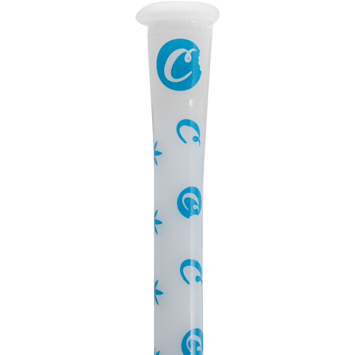 Cookies 14" Beaker Bong with Blue Patterned Print for Dry Herbs - Front View