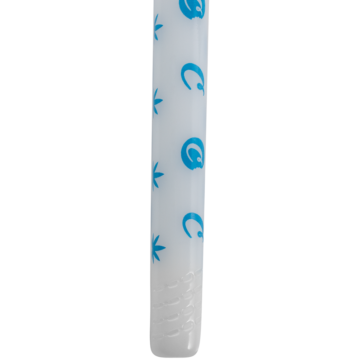 Cookies 14" Beaker Bong with Blue Patterned Print and 45 Degree Joint - Front View