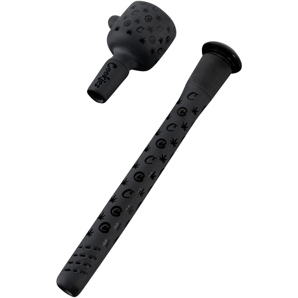 Cookies V Beaker Bong in Borosilicate Glass with Iconic Brand Design - Side View