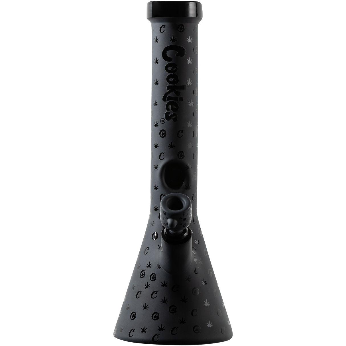 Cookies V Beaker Bong in Borosilicate Glass with Iconic Branding - Front View