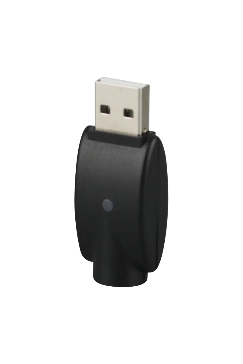 Compact black USB 510 eGo battery charger, cordless and portable design, front view