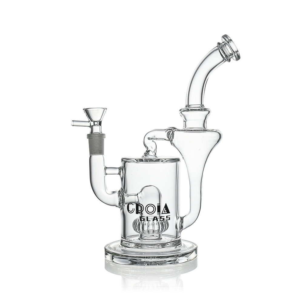 10" Hourglass Recycler Scientific Bong with Crown Perc | Croia Glass