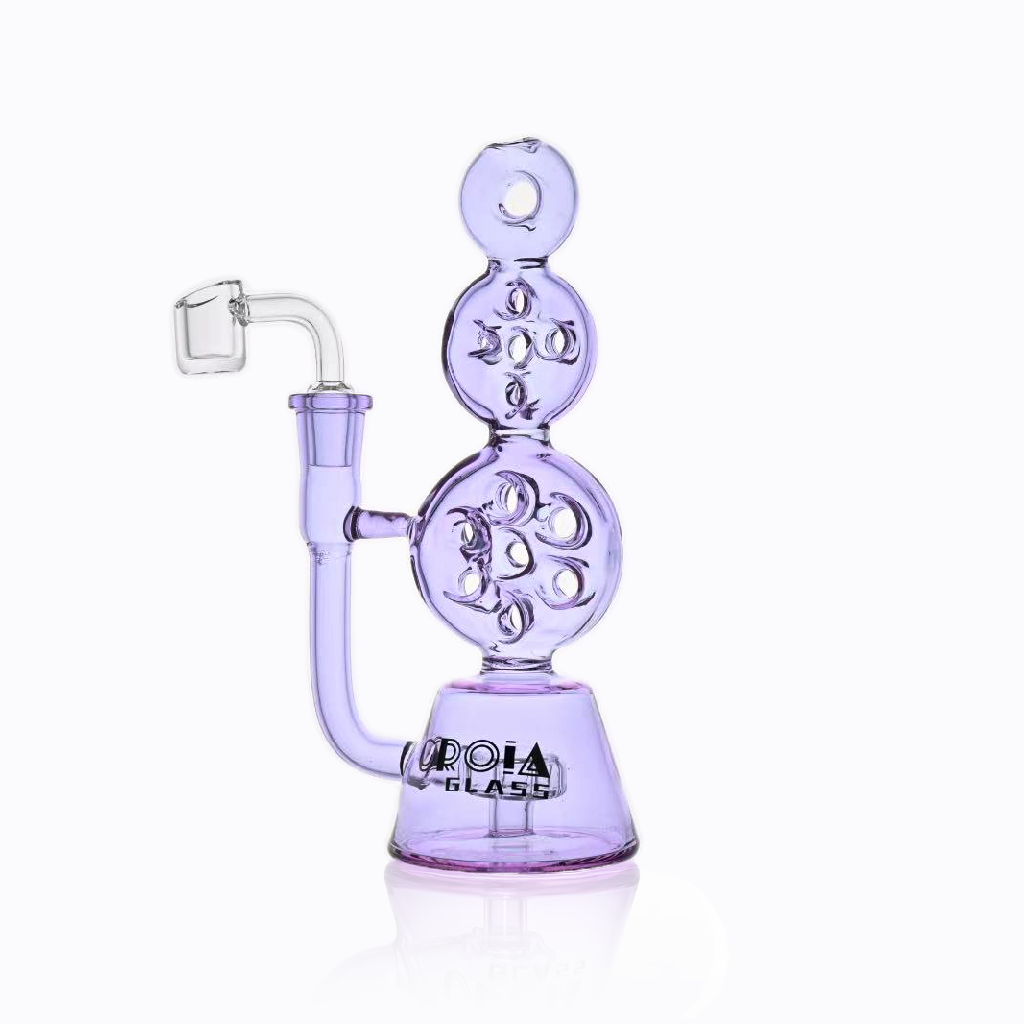 8" Triple Stack Swiss Perc Recycler Dab Rig | Croia Glass