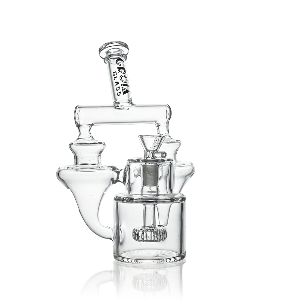 8" Twin Vortex Recycler Scientific Glass Water Pipe | Croia Glass