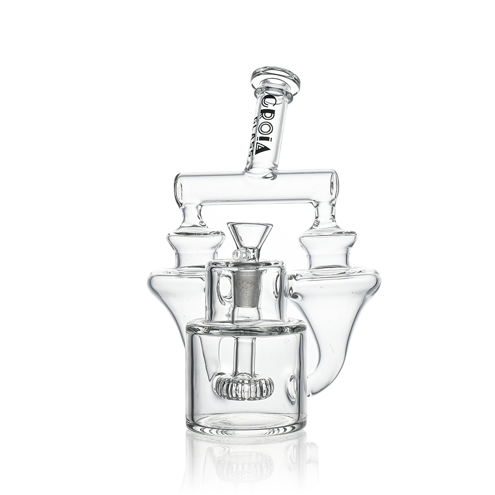 8" Twin Vortex Recycler Scientific Glass Water Pipe | Croia Glass