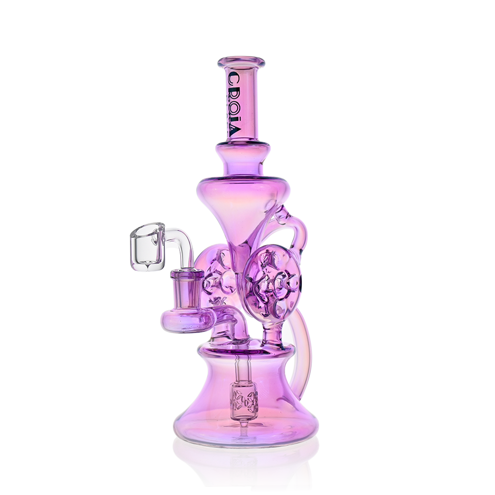 10" Dual Swiss Perc Klein Recycler Dab Rig | Croia Glass
