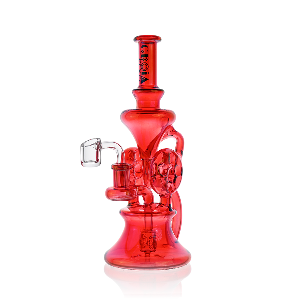10" Dual Swiss Perc Klein Recycler Dab Rig | Croia Glass
