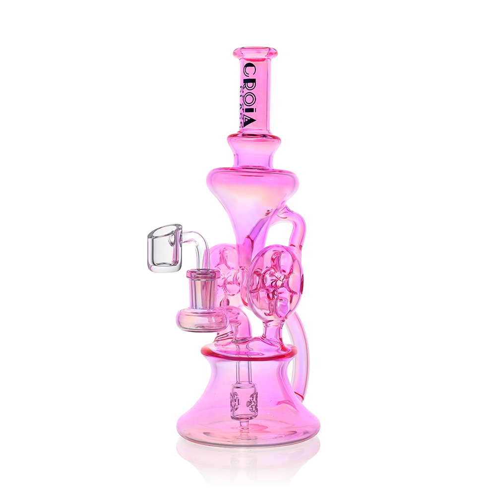 10" Dual Swiss Perc Klein Recycler Dab Rig | Croia Glass