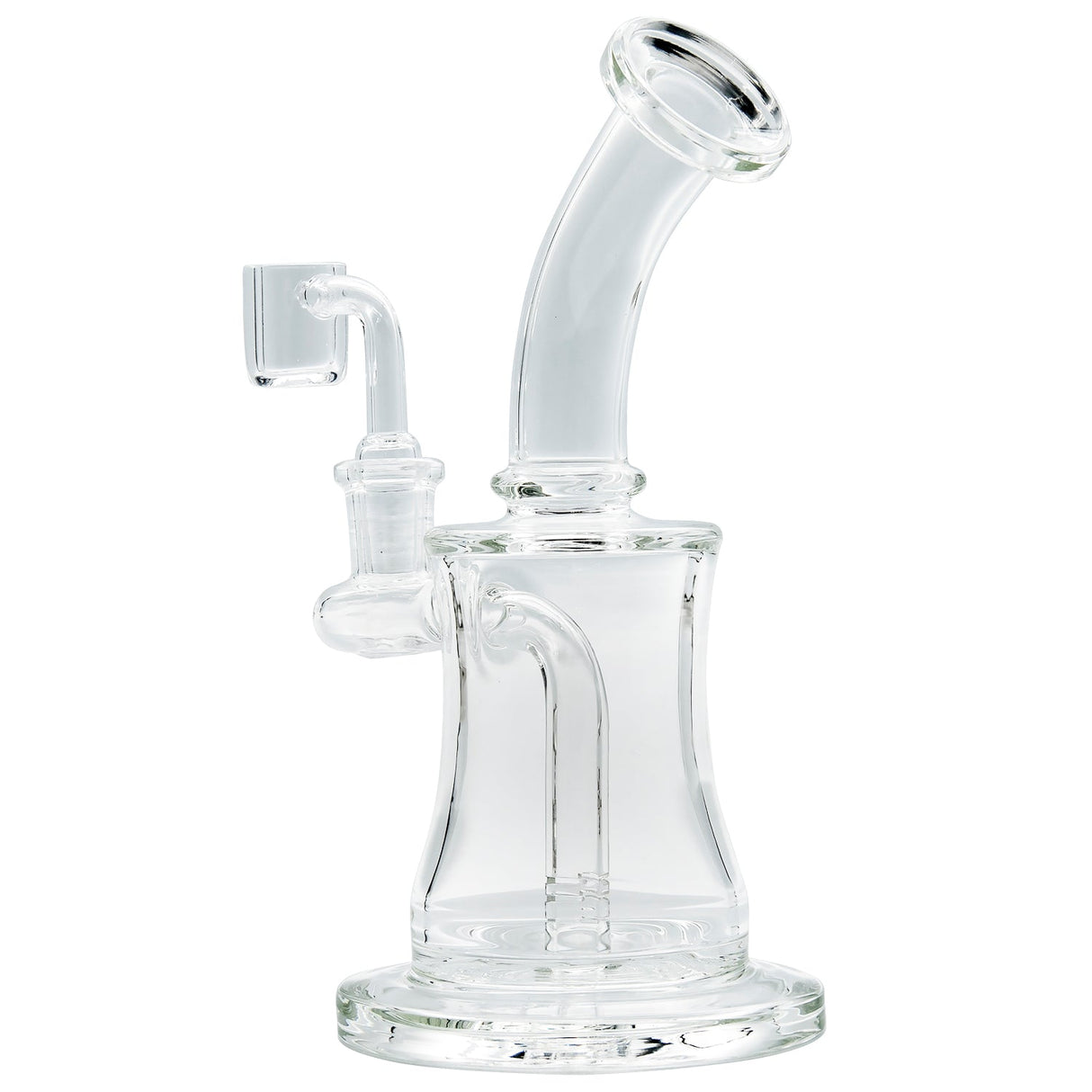 Glassic 8" Curved Borosilicate Dab Rig with Welded Stem & Polished Joint for Concentrates