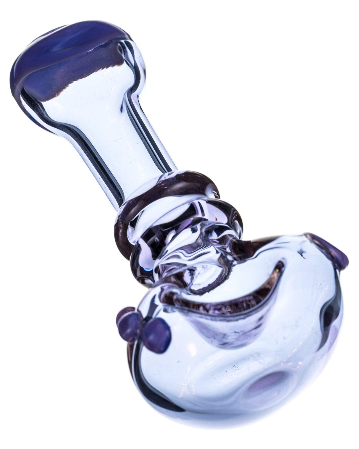 Valiant Distribution Customizable Maria Spoon Pipe in Purple, Heavy Wall Glass, 4" Long