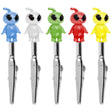 Assorted Cute Femme Alien Glass Memo Clips in Blue, White, Green, Red, Yellow - Front View