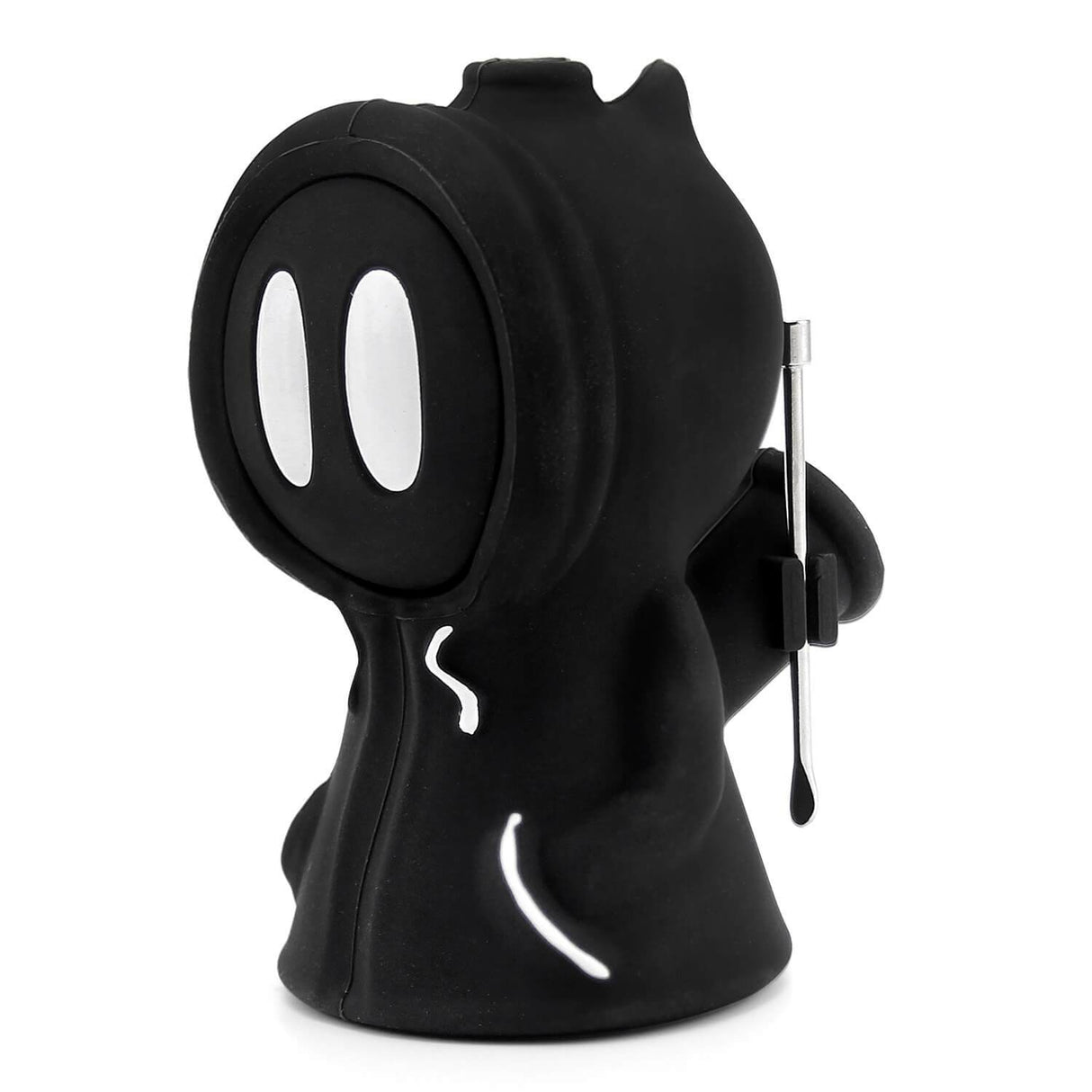 PILOT DIARY Cute Ghost Silicone Bubbler, 3.75" - Side View with Steel Poker