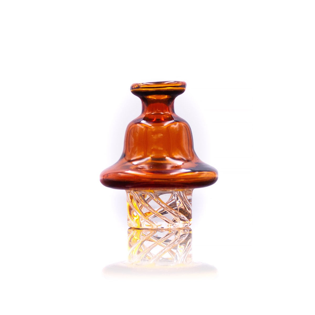 Amber Cyclone Glass Carb Cap from The Stash Shack with intricate design - front view