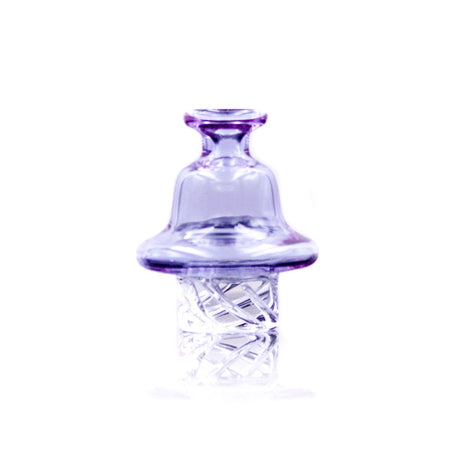 The Stash Shack Cyclone Glass Carb Cap in Purple for Dab Rigs, Front View on White Background