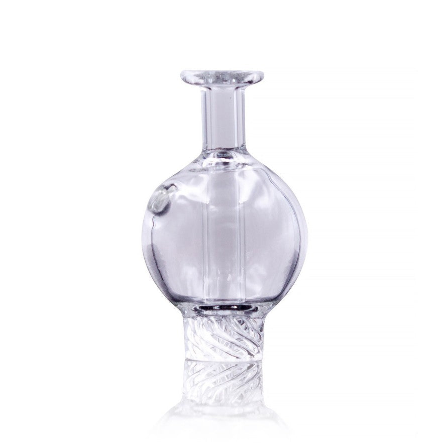 The Stash Shack Cyclone Quartz Bubble Cap front view on seamless white background