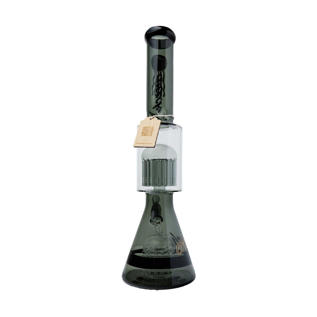 Cheech Glass 18" Double Trouble Water Pipe with Borosilicate Glass, Front View