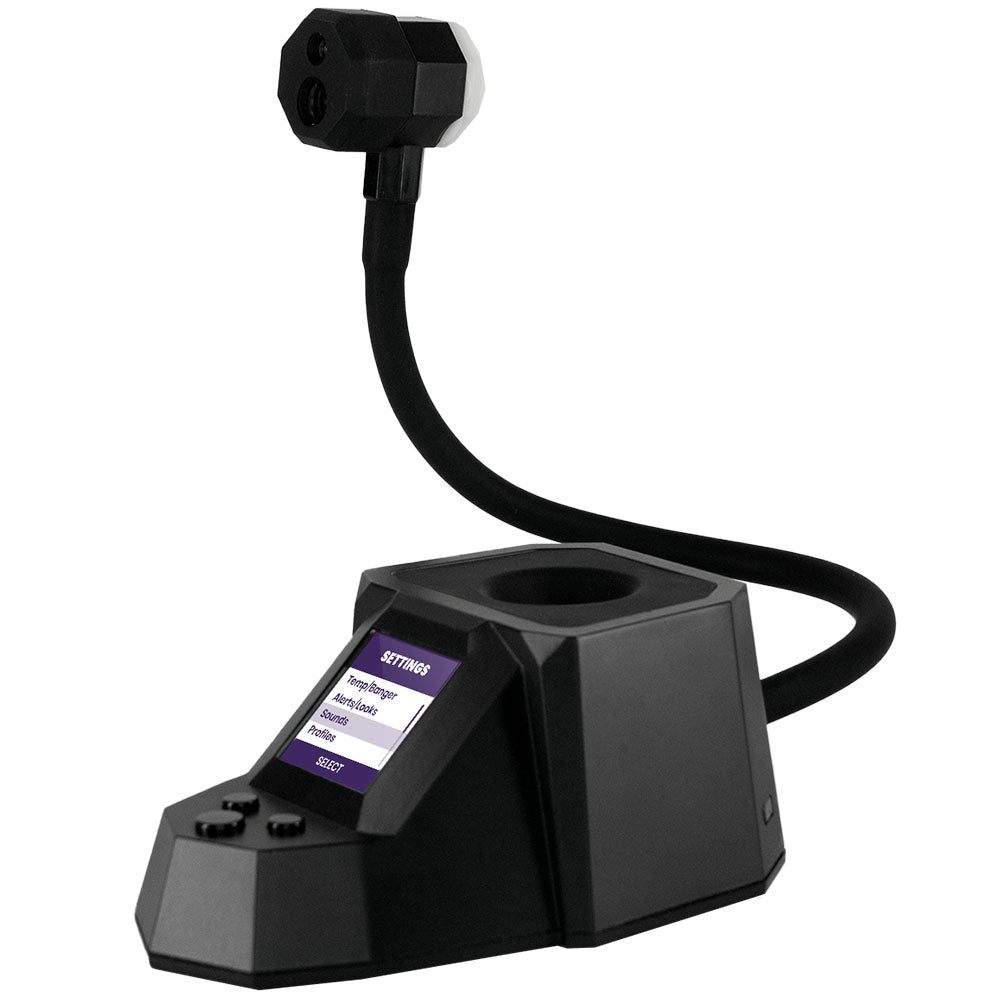 Dab Rite PRO Digital IR Thermometer with 2000mAh battery, angled front view on white background