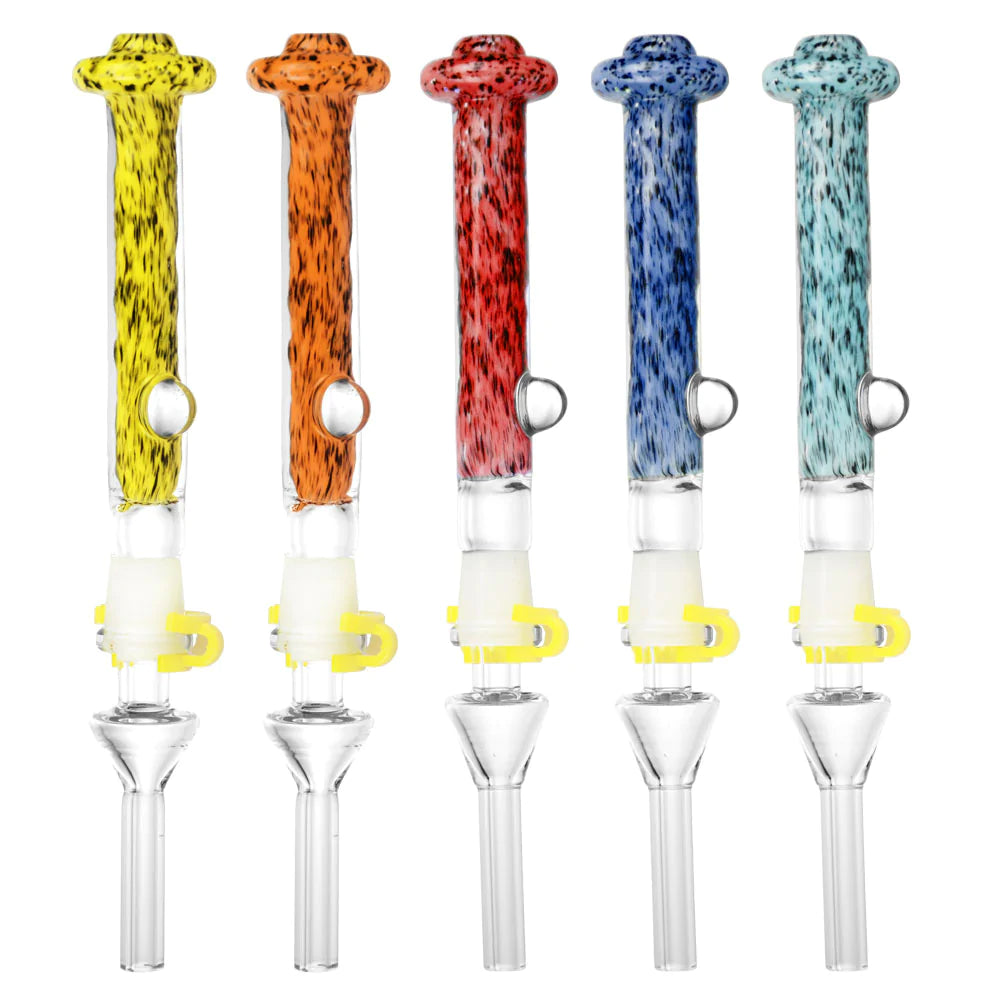 Assorted 7" Beam Me Up Dab Straws with Quartz Tips, Front View, for Concentrates