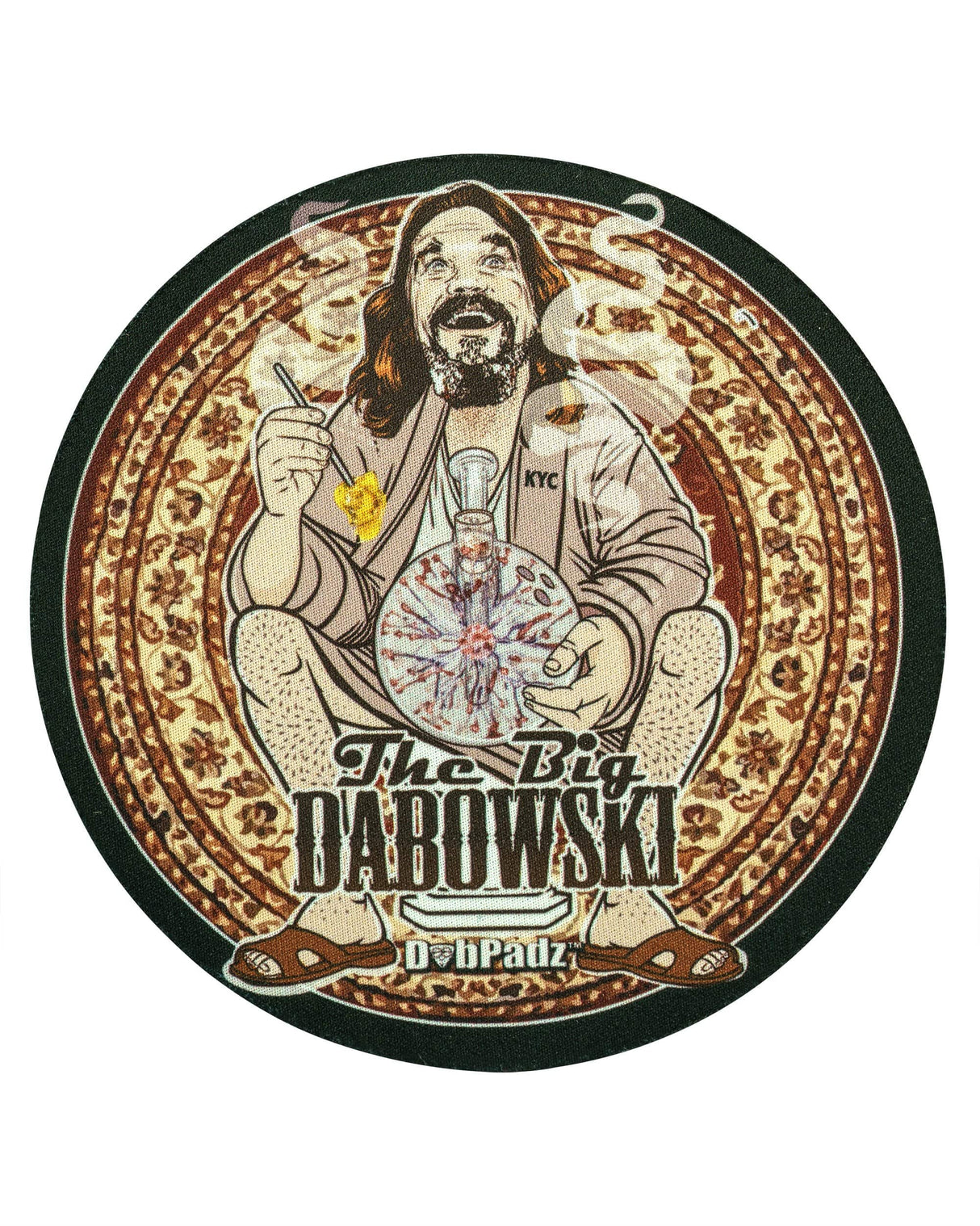 DabPadz 5" Rubber Dropmat with The Big Dabowski Design - USA Made, Non-Slip for Concentrates