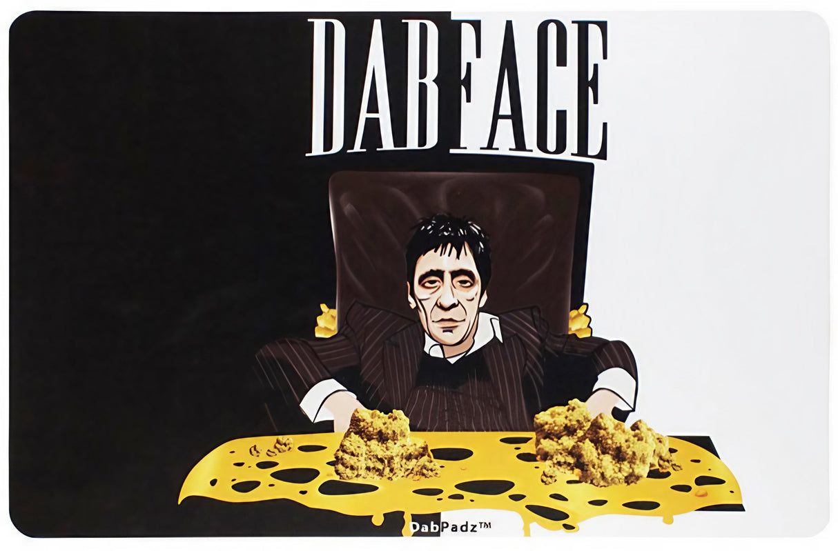 DabPadz Dab Mat 10"x16" with DabFace design, Extra Large, Non-slip backing, USA made