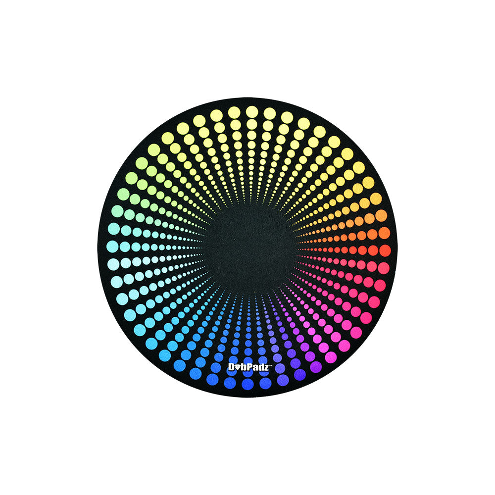 DabPadz Rubber Dab Mat with Disco Dots Design - Top View for Concentrate Use