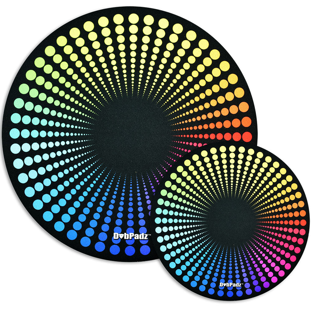 DabPadz Rubber Dab Mat with Disco Dots Design in Two Sizes, Top View