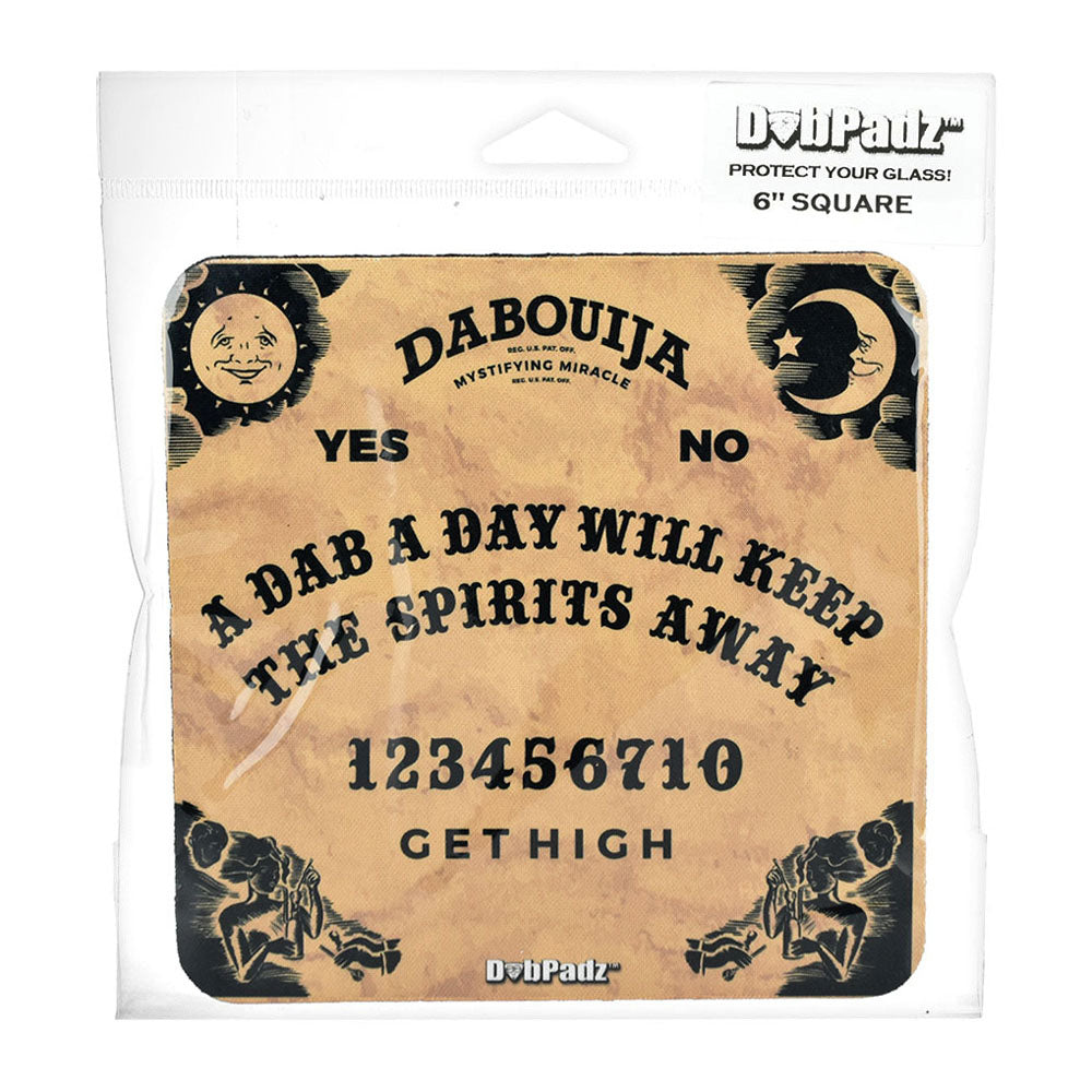 DabPadz Dabouija Square Dab Mat, 6"x6", mystic ouija design, front view on white background