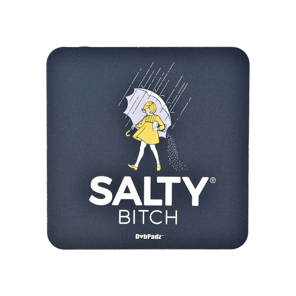 DabPadz Fabric Top Dab Mat with Salty Bitch design, 6x6 inches, ideal for dab rig stability