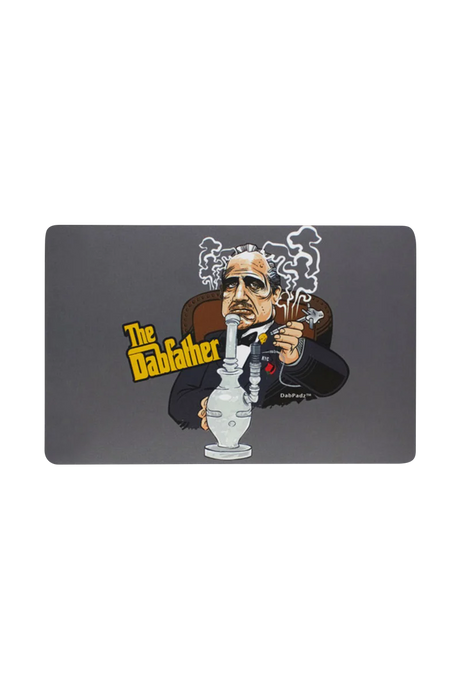 DabPadz 'The Dabfather' Large Dab Mat featuring a caricature design, 10" x 16" size, front view