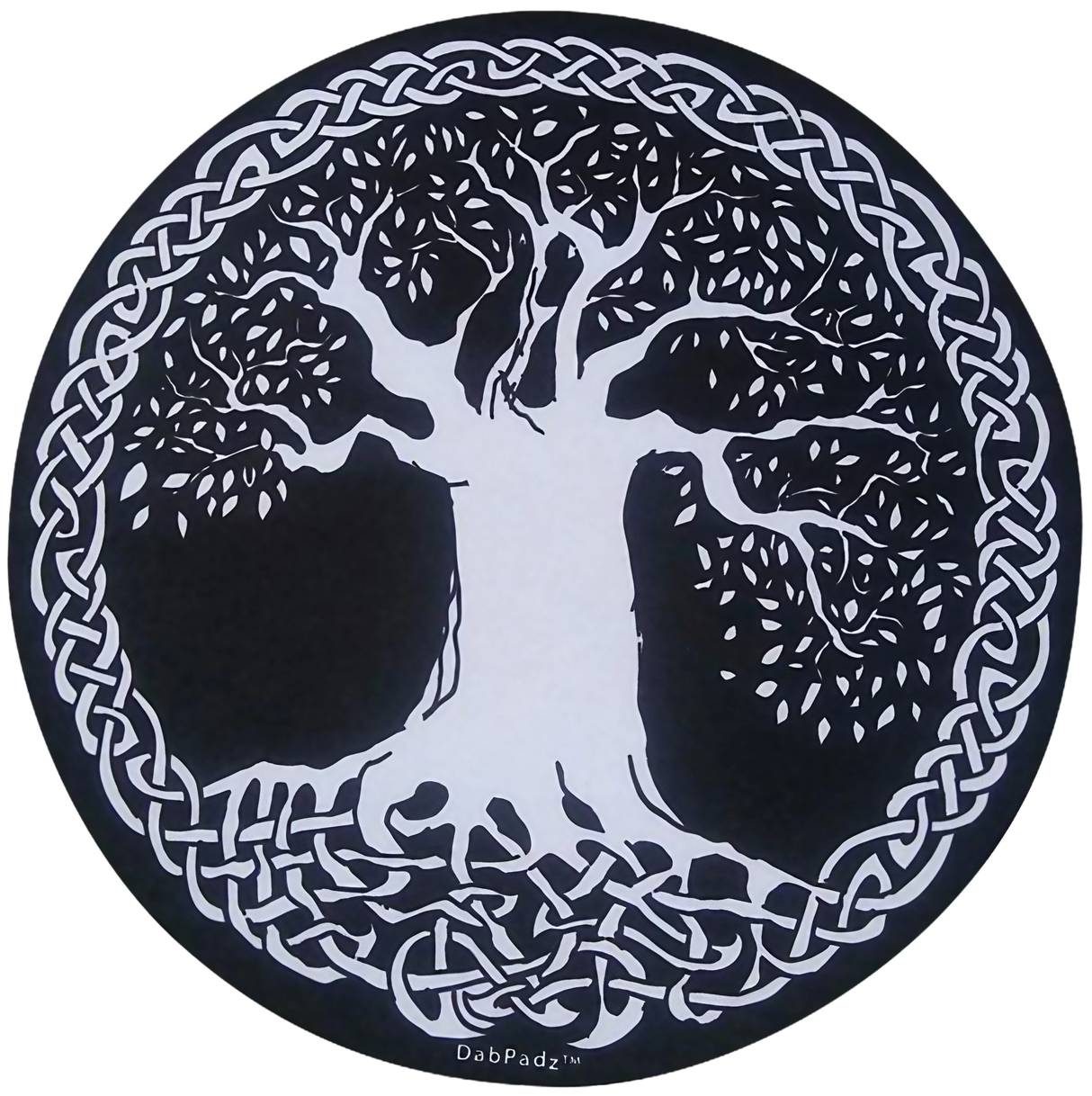 DabPadz Tree of Life 5" Round Dab Mat with Rubber Base and Fabric Top