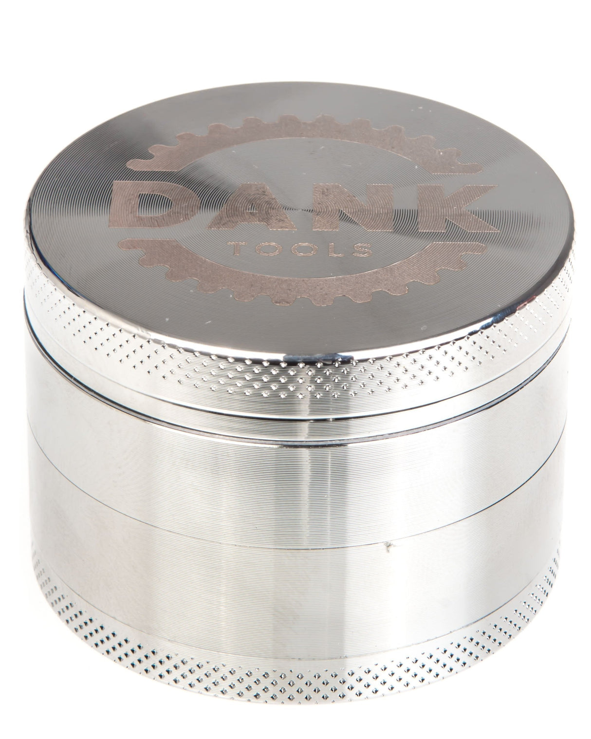 Dank Tools Chrome 50mm 4-Piece Aluminum Herb Grinder - Front View