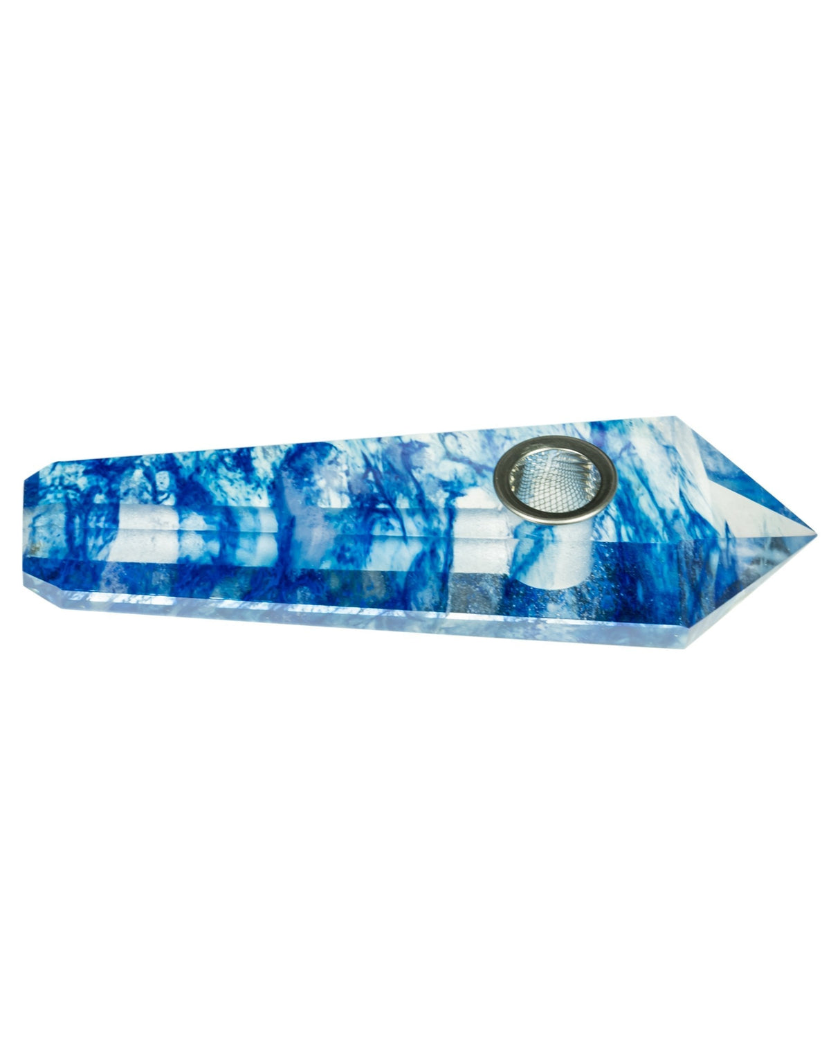 DankGeek 4.5" Melted Quartz Stone Pipe in Blue - Compact & Portable Design