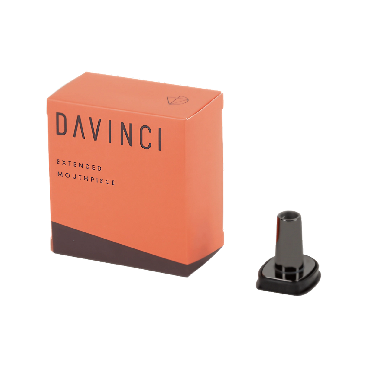 DaVinci MIQRO Extended Mouthpiece in ceramic, 10mm joint size, front view with packaging