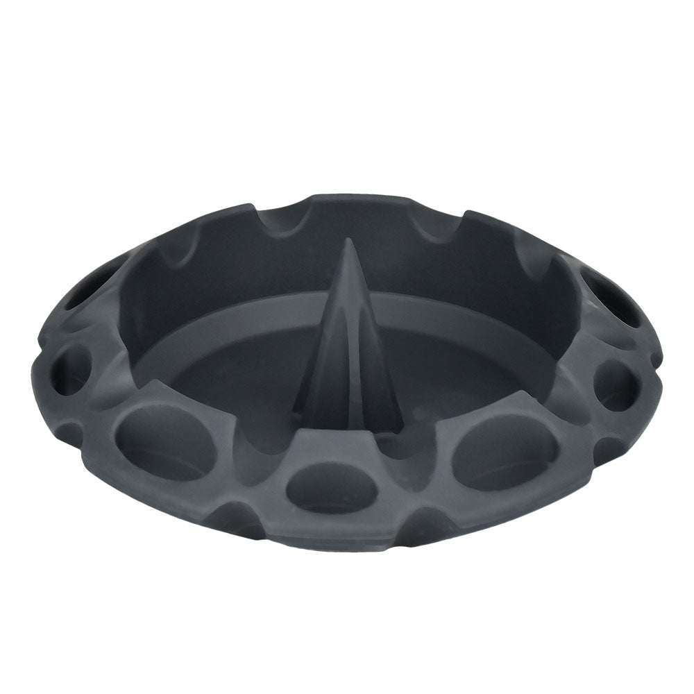 Debowler UFO Silicone Ashtray in Black - Top View, Durable with Built-in Poker