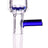 Valiant Distribution Deep-Dish Glass Screen Bowl with Blue Handle for Bongs, 10mm Male Joint, Side View