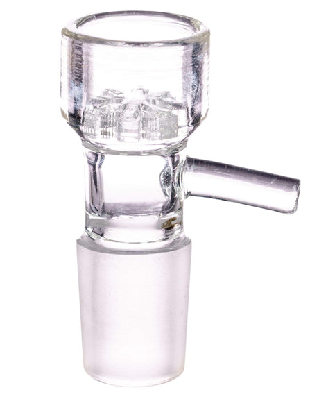 Clear Deep-Dish Glass Screen Bowl with Colored Handle for Bongs - 14mm & 18mm options