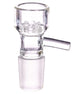 Clear Deep-Dish Glass Screen Bowl with Colored Handle for Bongs - 14mm & 18mm options