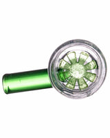 Valiant Distribution Deep-Dish Glass Screen Bowl with Green Handle for Bongs, Top View