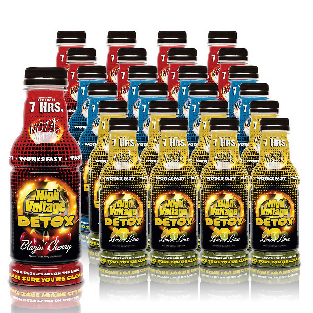 High Voltage Detox Liquid Starter Kit, 24 Pack of flavored cleanse beverages, front view