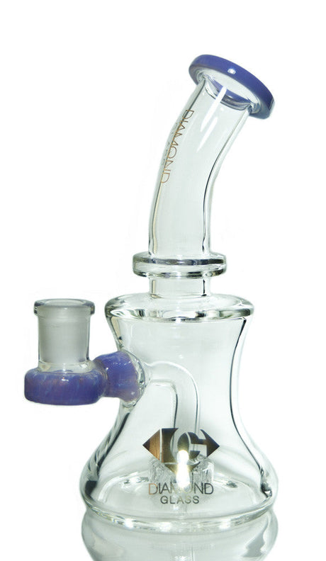Diamond Glass Banger Hanger Dab Rig in Slyme Purple with Disc Percolator, 8'' Height, 14mm Female Joint